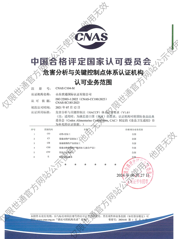 危害分析与关键控制点体系认证机构认可业务范围.png